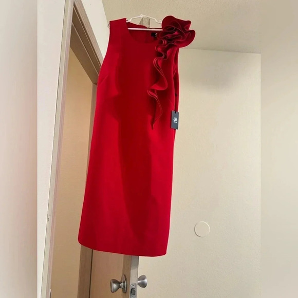Jason Wu Ruby Red Ruffle Sleeveless NWT Dress Size Medium - Picture 4 of 10